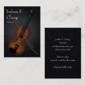 Trompe L'oeil Violin & Bow Musician's (White Text) Visitekaartje (Voorkant / Achterkant)