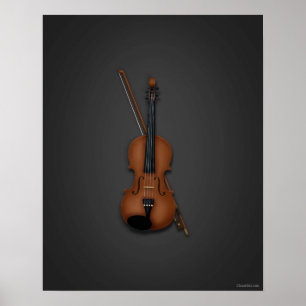 Trompe L'oeil Viool & Strijkstok Klassieke Muziek Poster