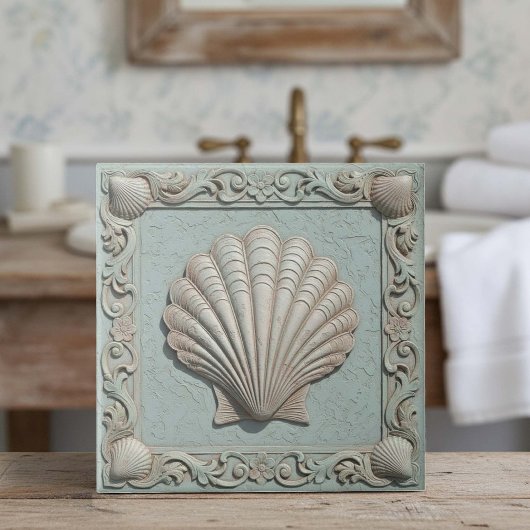 Trompe L'oeil Zeeleven Clamschelp ID1190d Tegeltje