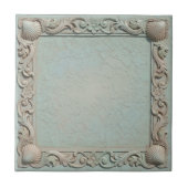 Trompe L'oeil Zeeleven Schelpenrand 1 ID1190e Tegeltje (Voorkant)