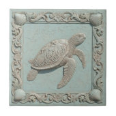 Trompe L'oeil Zeeleven Schildpad ID1190i Tegeltje (Voorkant)