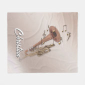 Trompet aangepaste naam deken, trompet deken (Voorkant (Horizontaal))