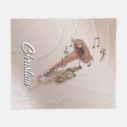 Trompet aangepaste naam deken, trompet deken (Voorkant (Horizontaal))