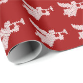Trompet Angel Christelijk Religious Christmas RED Cadeaupapier (Rol Hoek)