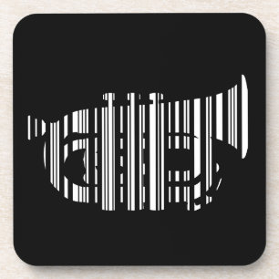 TROMPET BAR CODE Muziek Barcode Patroon Ontwerp Bier Onderzetter