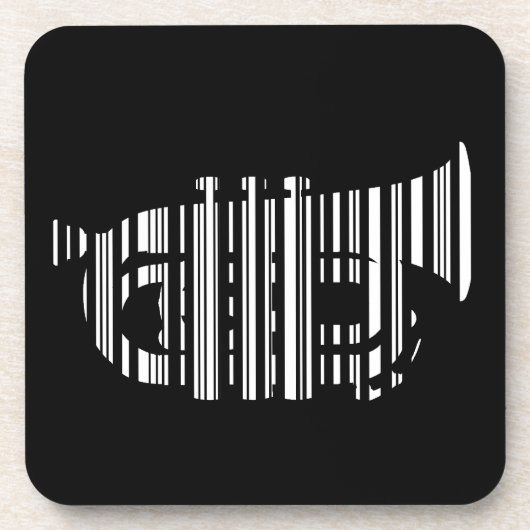 TROMPET BAR CODE Muziek Barcode Patroon Ontwerp Bier Onderzetter (Voorkant)