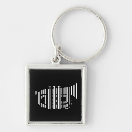TROMPET BAR CODE Muziektweedimensionale streepjesc Sleutelhanger (Voorkant)