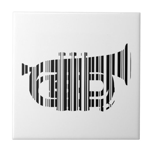 TROMPET BAR CODE Muziektweencodepatroonontwerp Tegeltje (Voorkant)