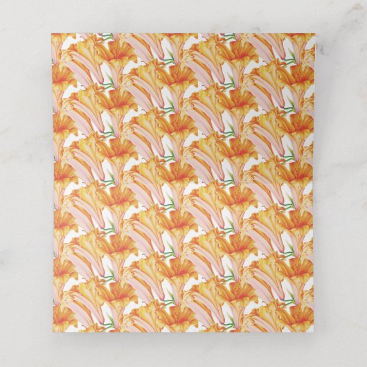 Trompet Bell Lily sinaasappel Trouwplaats kaarten Plaatskaartje (Binnenkant ongevouwen)