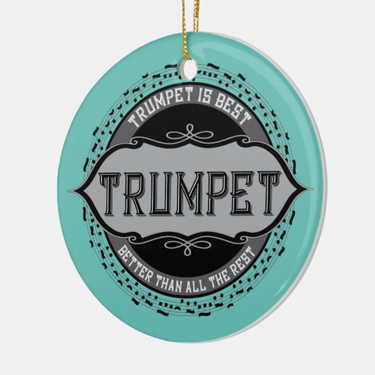 Trompet Beste Muziek Nota Cirkel Keramisch Ornament (Links)
