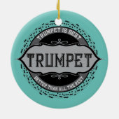 Trompet Beste Muziek Nota Cirkel Keramisch Ornament (Achterkant)