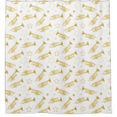 Trompet Brass Band Patroon Douchegordijn (Voorkant)