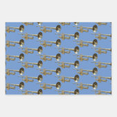Trompet Brass Muzikaal Ontwerp Inpakpapier Vel (Voorkant 2)