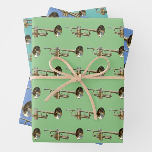 Trompet Brass Muzikaal Ontwerp Inpakpapier Vel (In situ)