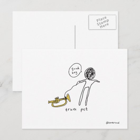 trompet-briefkaart briefkaart (Voorkant / Achterkant)