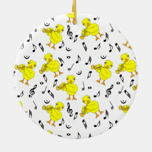 Trompet Chick Muzieknoten Keramisch Ornament