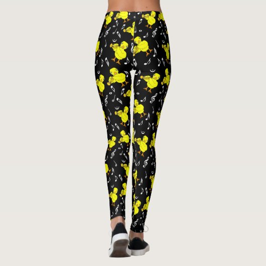 Trompet Chick Muzieknoten Leggings (Achterkant)