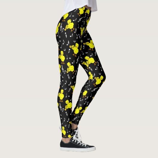 Trompet Chick Muzieknoten Leggings (Rechts)