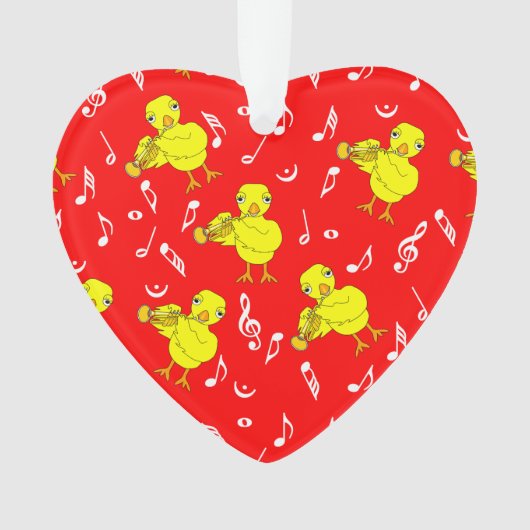 Trompet Chick Muzieknoten Ornament (voorkant)