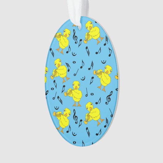 Trompet Chick Muzieknoten Ornament (voorkant)