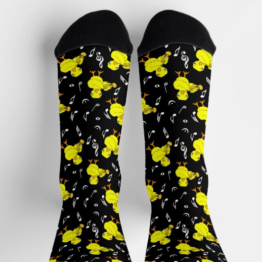 Trompet Chick Muzieknoten Sokken (Top)