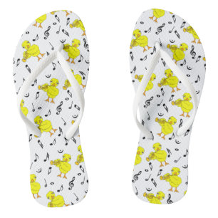Trompet Chick Muzieknoten Teenslippers