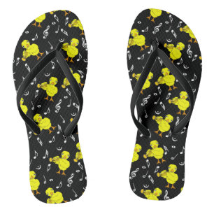 Trompet Chick Muzieknoten Teenslippers