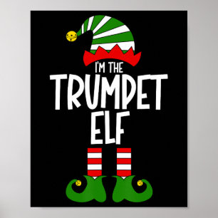Trompet Elf Kerst Muziek Instrument Bijpassende Ke Poster