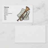 trompet en bladmuziek, Naam, Adres 1, Addre... Visitekaartje (Voorkant / Achterkant)