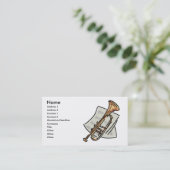 trompet en bladmuziek, Naam, Adres 1, Addre... Visitekaartje (Staand voorkant)