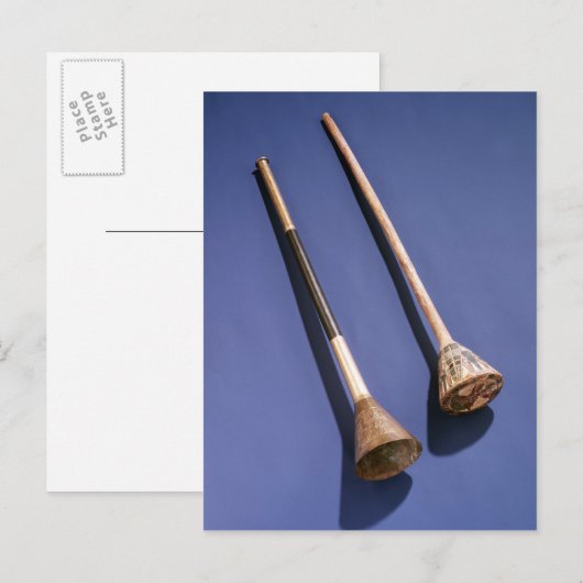 Trompet en houten stop briefkaart (Voorkant / Achterkant)