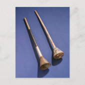 Trompet en houten stop briefkaart (Voorkant)