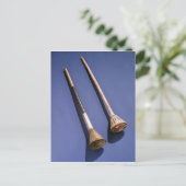 Trompet en houten stop briefkaart (Staand voorkant)