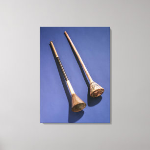 Trompet en houten stop canvas afdruk