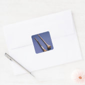 Trompet en houten stop vierkante sticker (Envelop)
