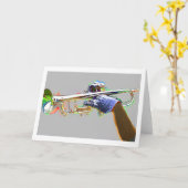 Trompet gemarkeerd in psychedelische kleuren kaart (Gele Bloem)