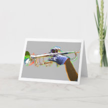 Trompet gemarkeerd in psychedelische kleuren