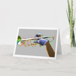 Trompet gemarkeerd in psychedelische kleuren kaart