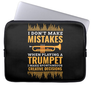 Trompet Grappige Muzikant Band Speler Trompettist Laptop Sleeve