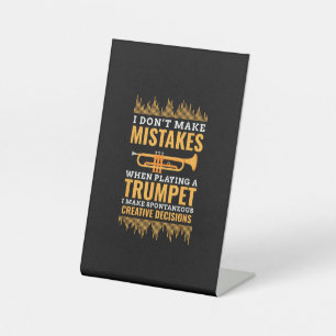 Trompet Grappige Muzikant Band Speler Trompettist Reclamebord Met Voetstuk