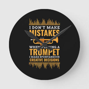 Trompet Grappige Muzikant Band Speler Trompettist Ronde Klok