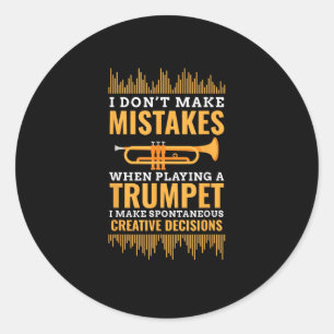 Trompet Grappige Muzikant Bandspeler Trompettist C Ronde Sticker