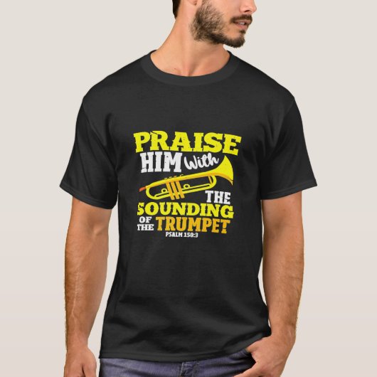 Trompet - Grappige trompettist Christelijk Psalm 1 T-shirt (Voorkant)