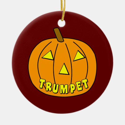 Trompet Halloween Pumpkin Keramisch Ornament (Voorkant)