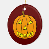 Trompet Halloween Pumpkin Keramisch Ornament (Links)