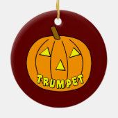 Trompet Halloween Pumpkin Keramisch Ornament (Achterkant)
