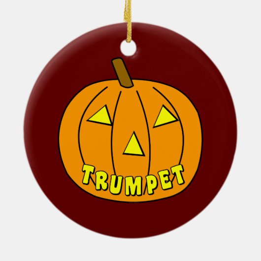Trompet Halloween Pumpkin Keramisch Ornament (Achterkant)