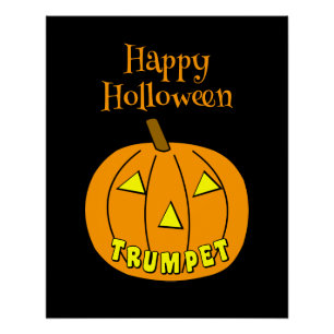 Trompet Halloween Pumpkin Zwart Perfect Poster