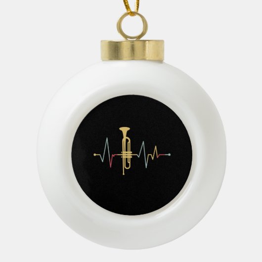 Trompet Hartslag Keramische Bal Ornament (Voorkant)