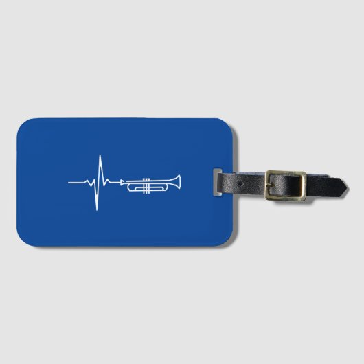 Trompet Heartbeat Trompet Player Gift Bagagelabel (Voorkant (horizontaal))